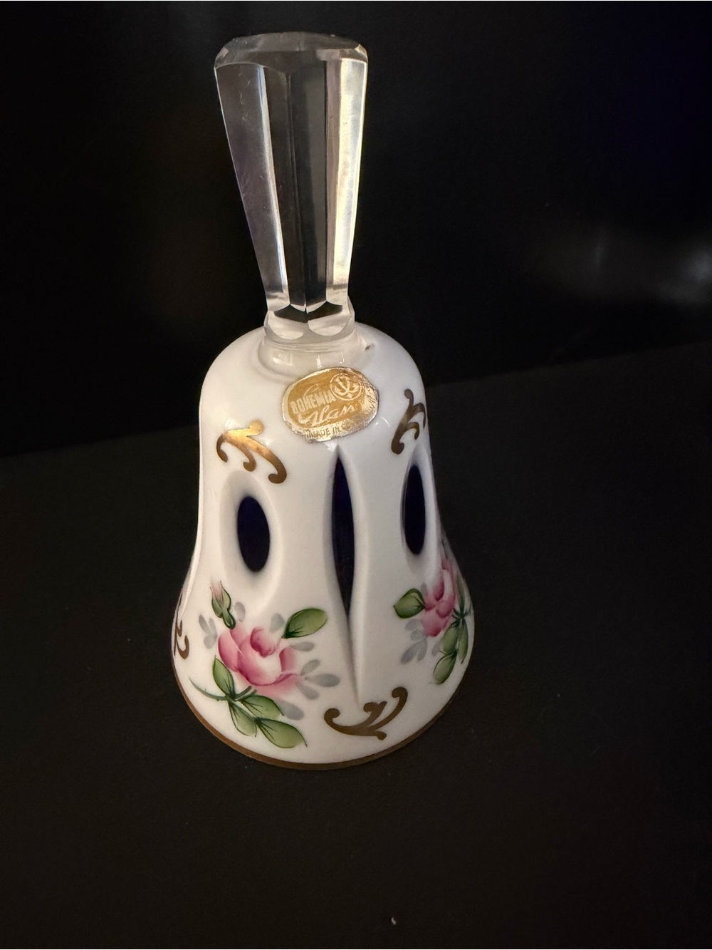 Bohemian Czech Floral Porcelain Bell-
